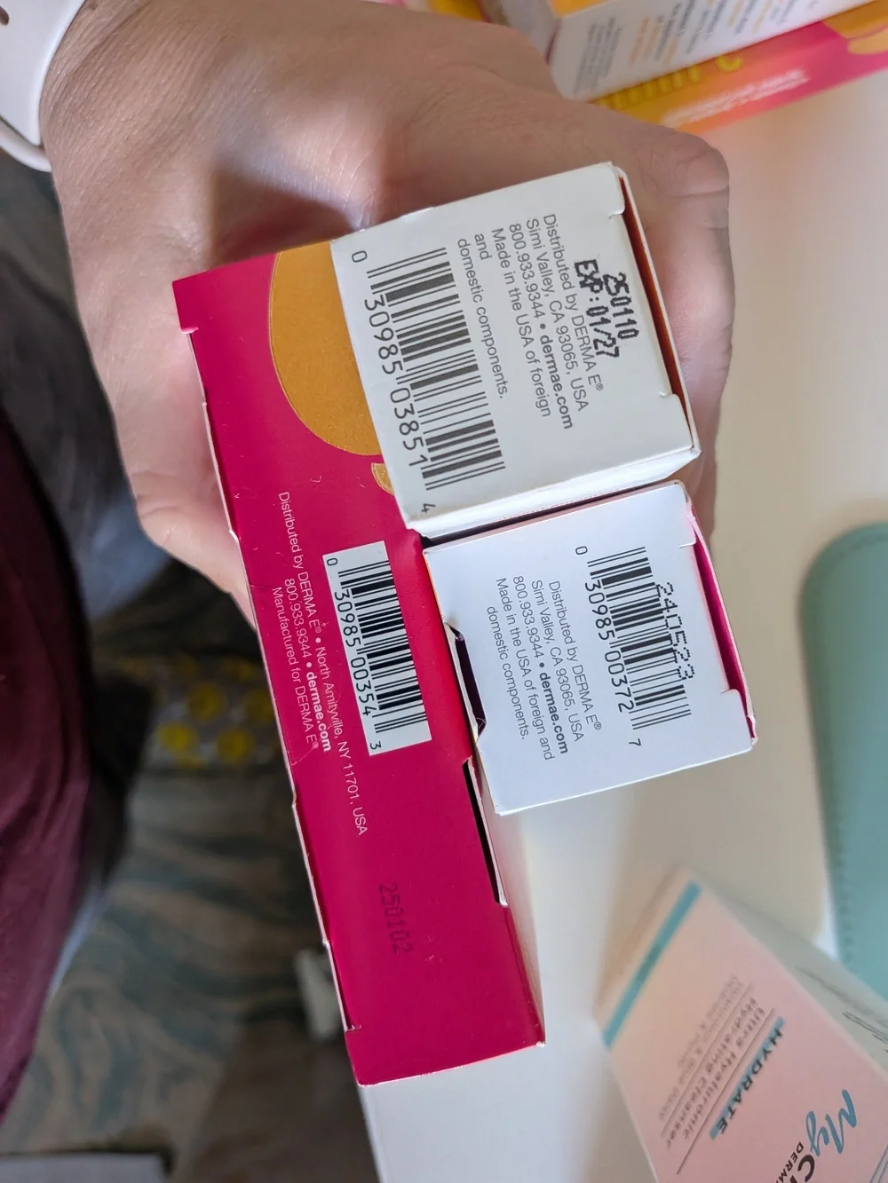 DERMA E Acne Serum + Vitamin C Serum + Bright Eyes Patches Trio NWT